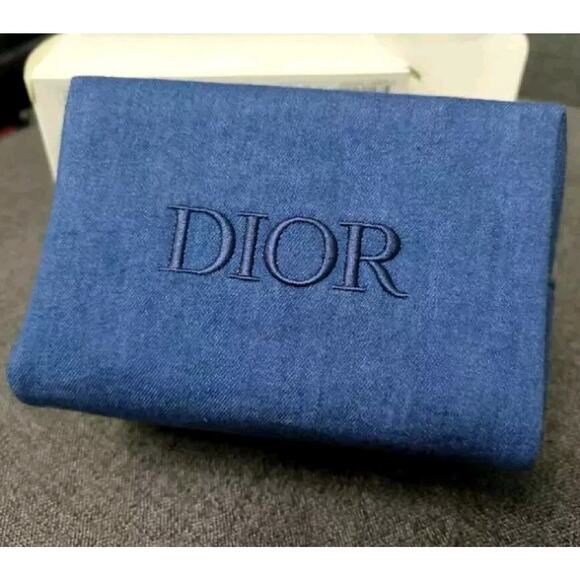 CHRISTIAN DIOR Beauty Denim Cosmetic Pouch Bag Limited Edition New Without Box - Picture 3 of 6